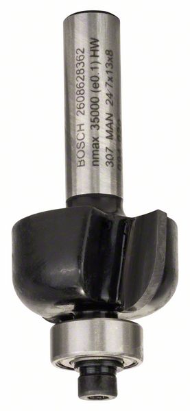 Dlabacia fréza s guľôčkovým ložiskom, 8 mm, r1 = 6 mm, d1 = 24,7 mm, l = 13 mm, g = 53 mm 8 mm, R1 6 mm, D 24,7 mm, L 13 mm, G 53 mm - 1