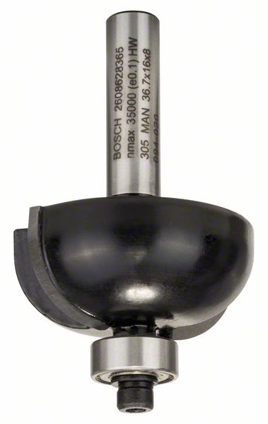 Dlabacia fréza s guľôčkovým ložiskom, 8 mm, r1 = 12 mm, d1 = 36,7 mm, l = 16 mm, g = 58 mm 8 mm, R1 12 mm, D 36,7 mm, L 16 mm, G 58 mm - 1