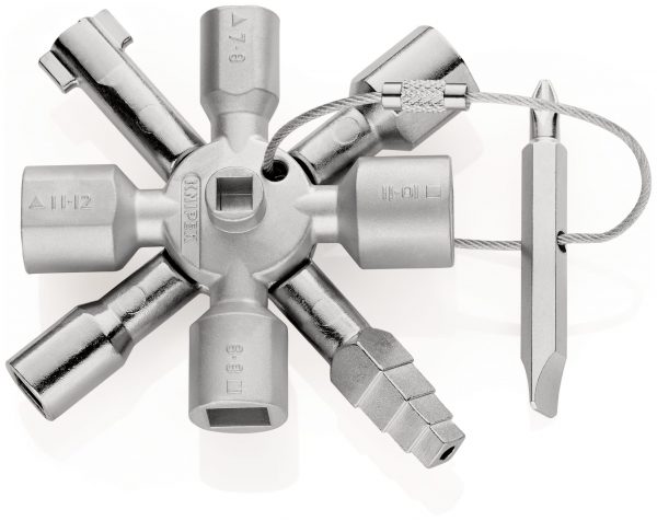 KNIPEX 00 11 01 TwinKey® Kľúč na rozvodnú skriňu pre všetky štandardné skrinky a vypínacie systémy 92 mm - 1