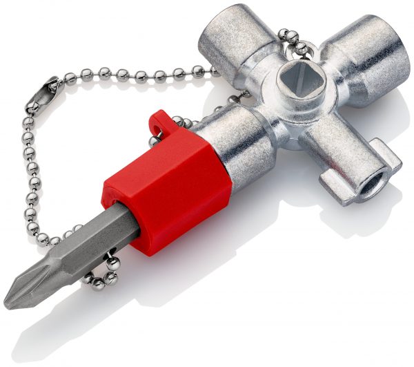 KNIPEX 00 11 02 Kľúč na rozvodnú skriňu pre všetky štandardné skrinky a vypínacie systémy 44 mm - 1