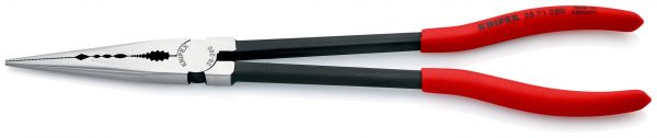 KNIPEX 28 71 280 Kliešte s dlhým nosom s transverznými profilmi poplastované čierne atramentované 280 mm - 1