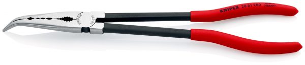 KNIPEX 28 81 280 Kliešte s dlhým nosom s transverznými profilmi poplastované čierne atramentované 280 mm - 1