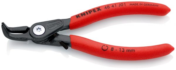 KNIPEX 48 41 J01 Presné kliešte na poistné krúžky pre vnútorné poistné krúžky vo vŕtaných otvoroch s protišmykovým plastovým povrchom šedá atramentizovaná 130 mm - 1