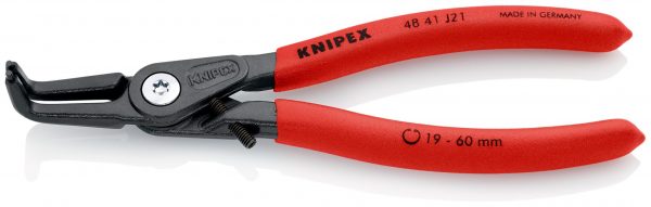 KNIPEX 48 41 J21 Presné kliešte na poistné krúžky pre vnútorné poistné krúžky vo vŕtaných otvoroch s protišmykovým plastovým povrchom šedá atramentizovaná 165 mm - 1