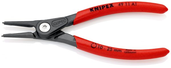 KNIPEX 49 11 A1 Presné kliešte na poistné krúžky pre vonkajšie poistné krúžky na hriadeľoch s protišmykovým plastovým povrchom šedá atramentizovaná 140 mm - 1