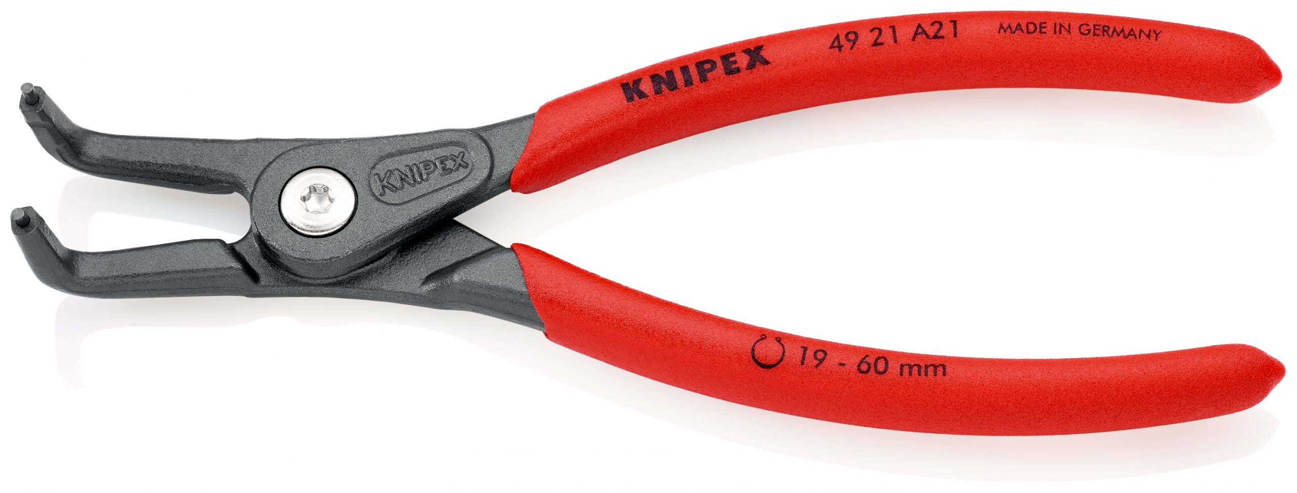 4921A21-00-2 KNIPEX 49 21 A21 Presné kliešte na poistné krúžky pre vonkajšie poistné krúžky na hriadeľoch s protišmykovým plastovým povrchom šedá atramentizovaná 165 mm - 1