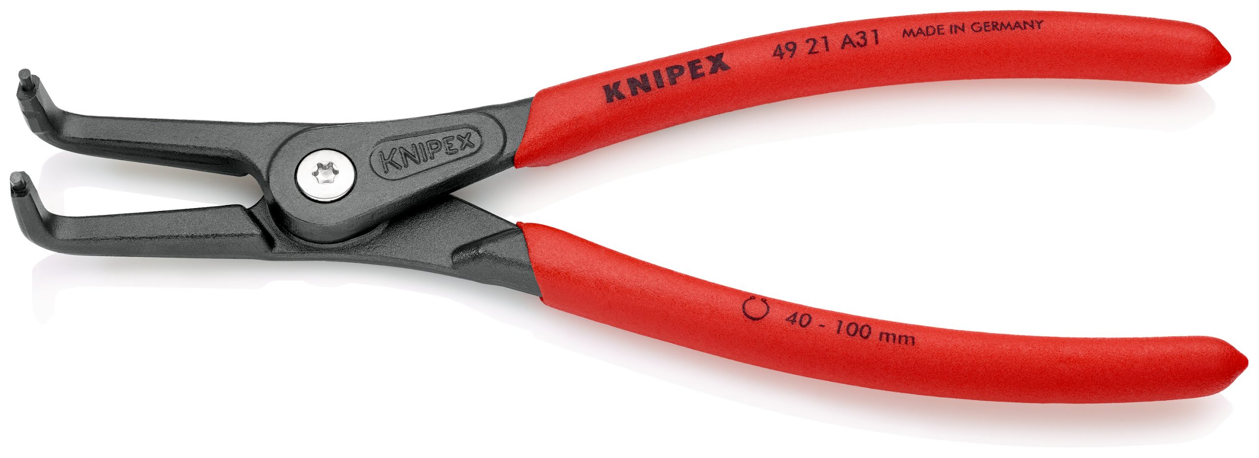 4921A31-00-2 KNIPEX 49 21 A31 Presné kliešte na poistné krúžky pre vonkajšie poistné krúžky na hriadeľoch s protišmykovým plastovým povrchom šedá atramentizovaná 210 mm - 1