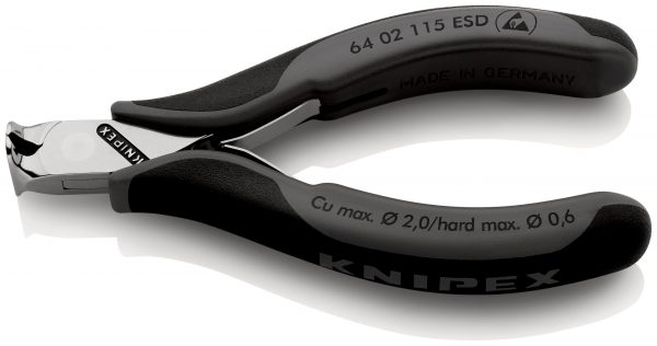 KNIPEX 64 02 115 ESD Čelné cvikacie kliešte ESD pre elektroniku s multi-komponentnými úchopmi 130 mm - 1