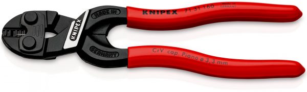 KNIPEX 71 31 160 CoBolt® S Kompaktné cvikacie kliešte s výklenkom v reznej hrane poplastované čierne atramentované 160 mm - 1