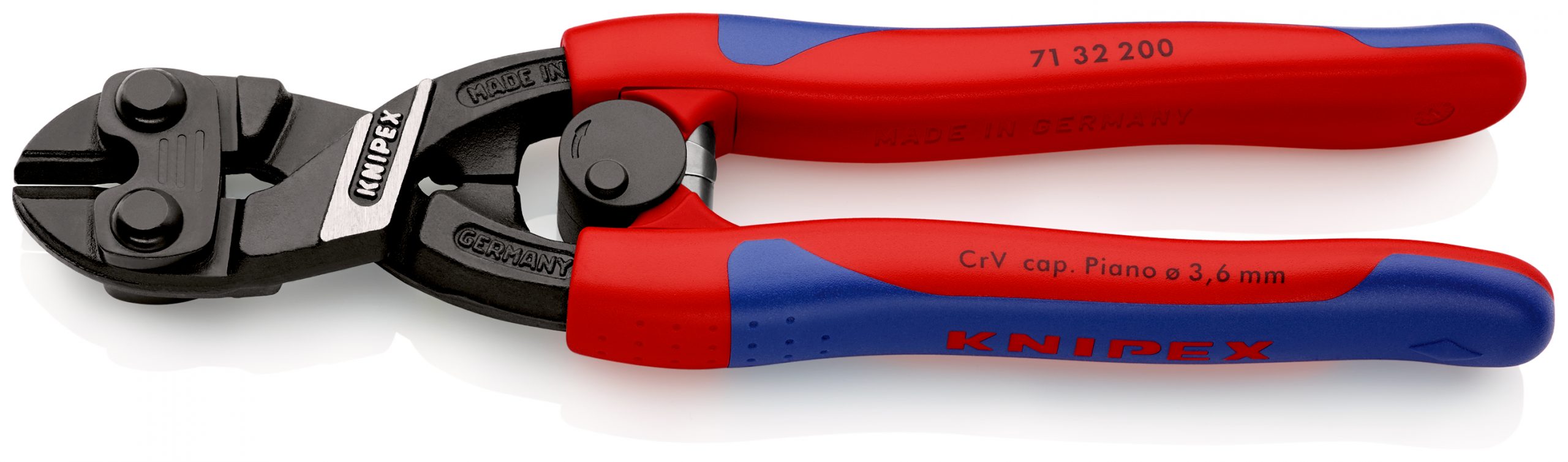 7132200-02-1 KNIPEX 71 32 200 CoBolt® Kompaktné pákové kliešte so štíhlymi multi-komponentnými úchopmi čierne atramentované 200 mm - 1