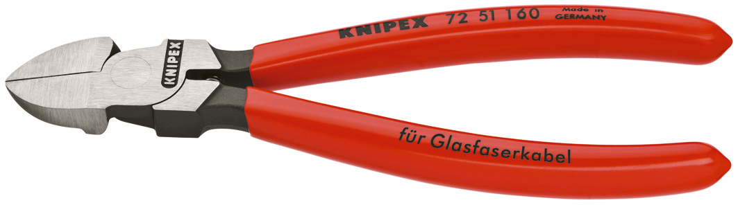 72511604k KNIPEX 72 51 160 Bočné cvikacie kliešte na optické vlákna poplastované 160 mm - 1