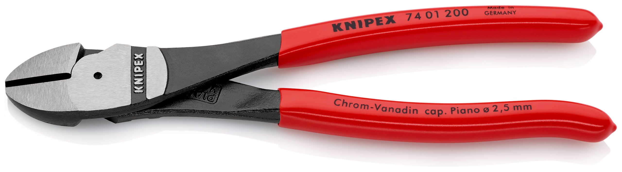 7401200-00-1 KNIPEX 74 01 200 Bočné cvikacie kliešte s veľkou pákovou silou poplastované čierne atramentované 200 mm - 1