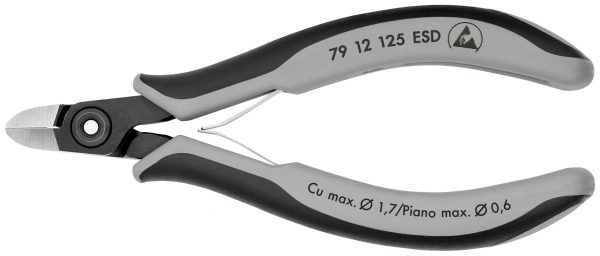 KNIPEX 79 12 125 ESD Presné bočné cvikacie kliešte ESD pre elektroniku s multi-komponentnými úchopmi leštené 125 mm - 1
