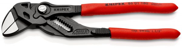 KNIPEX 86 01 180 SB Kliešťové kľúče Kliešte a kľúč v jednom náradí poplastované šedá atramentizovaná 180 mm (samoobslužná karta/blister) - 1
