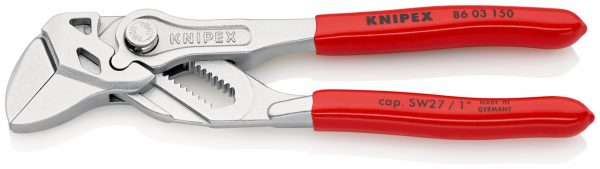 KNIPEX 86 03 150 SB Kliešťové kľúče Kliešte a kľúč v jednom náradí poplastované pochrómované 150 mm (samoobslužná karta/blister) - 1