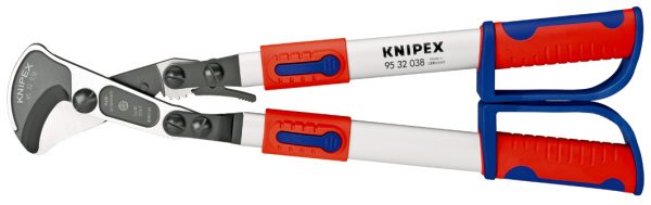 KNIPEX 95 32 038 Nožnice na káble (račňový mechanizmus) s teleskopickými rukoväťami s multi-komponentnými úchopmi 570 mm - 1