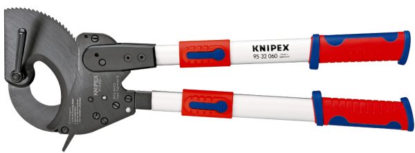 KNIPEX 95 32 060 Kliešte na káble (račňový mechanizmus) s teleskopickými rukoväťami s multi-komponentnými úchopmi 630 mm - 1