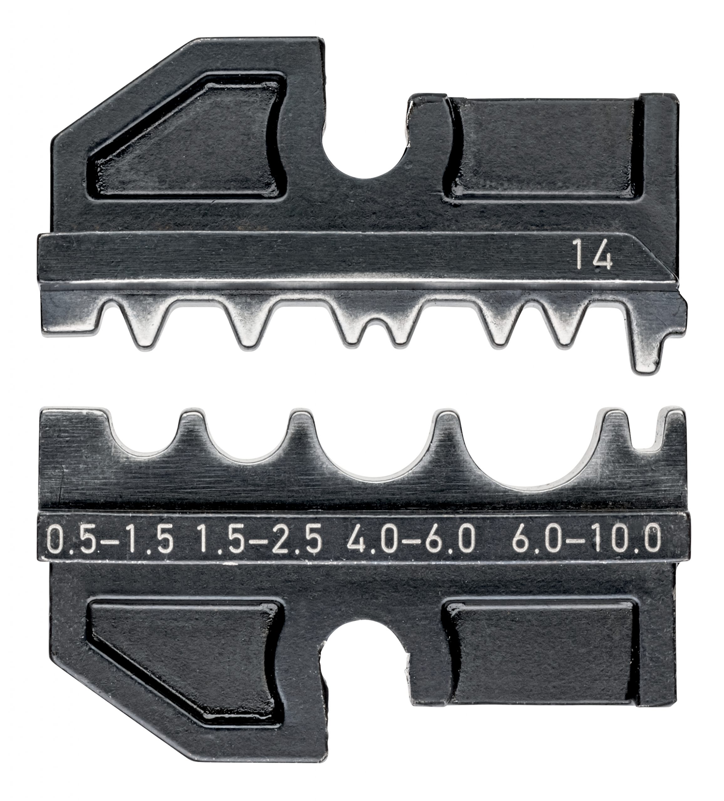 974914-01-3 KNIPEX 97 49 14 Lisovacie čeluste pre neizolované lisovacie koncovky, trubkové a kompresné káblové oká v súlade s DIN 46234 a DIN 46235 a neizolované lisovacie, spojovacie články a tlakové konektory v súlade s DIN 46341 a DIN 46267 - 1