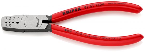 KNIPEX 97 61 145 A SB Lisovacie kliešte pre dutinky poplastované 145 mm (samoobslužná karta/blister) - 1