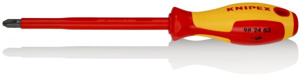 KNIPEX 98 24 03 Skrutkovač pre skrutky s krížovou drážkou Phillips® izolovaná multi-komponentná rukoväť, VDE testovaná leštené 270 mm - 1