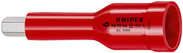 KNIPEX 98 49 06 Šesťhranný nástrčný kľúč pre šesťhranné skrutky s vnútorným štvorhranom 1/2" 75 mm - 1