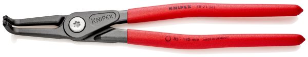 KNIPEX 48 21 J41 SB Presné kliešte na poistné krúžky pre vnútorné poistné krúžky vo vŕtaných otvoroch s protišmykovým plastovým povrchom šedá atramentizovaná 305 mm (samoobslužná karta/blister) - 1