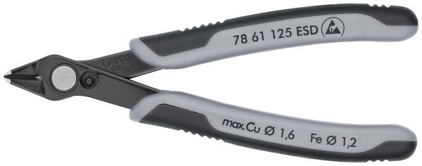 KNIPEX 78 61 125 ESDSB Electronic Super Knips® ESD s multi-komponentnými úchopmi leštené 125 mm (samoobslužná karta/blister) - 1